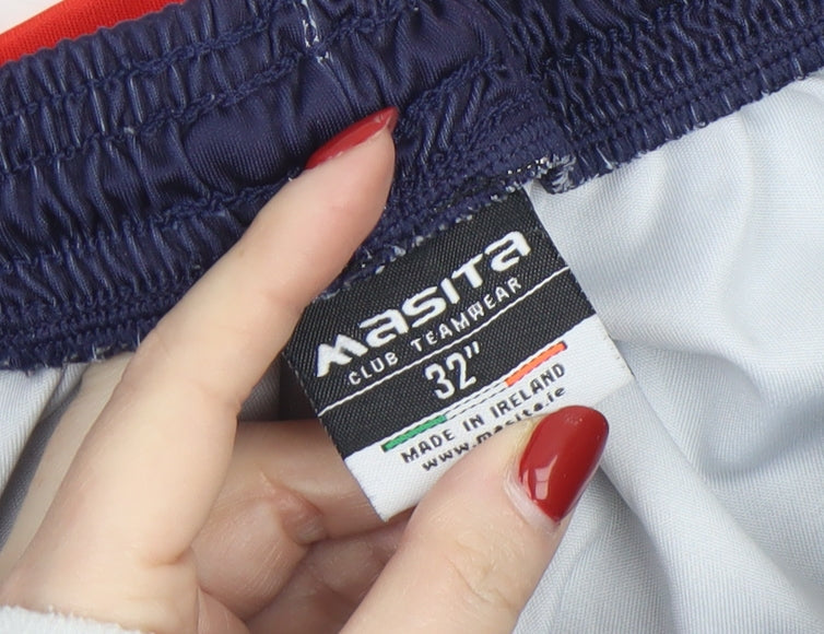 Masita Boys Navy Blue Athletic Shorts Size 32 Elastic Waist Polyester