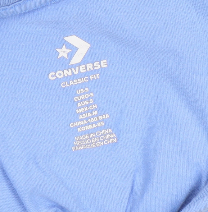 Converse Boys Blue Classic Fit Graphic Logo Short Sleeve Cotton T-Shirt Size S