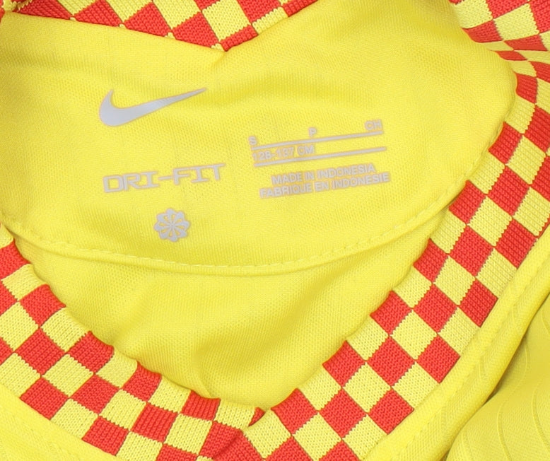 Nike Boys Yellow Liverpool FC Dri-FIT Jersey Football Shirt Size S