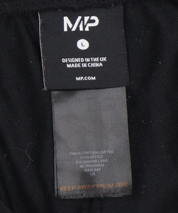 MP Mens Black Jogger Trousers Size L Polyester Blend