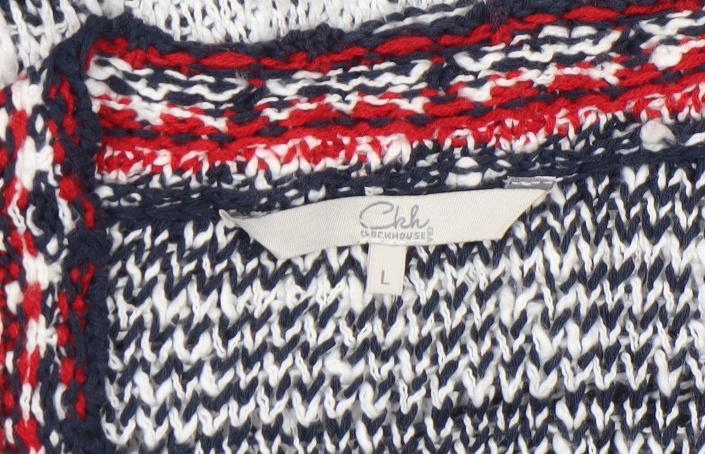 Clockhouse Women’s Multicoloured Striped Knit Cardigan Size L