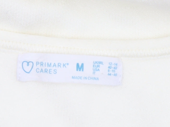Primark Women Ivory V-Neck Knit Pullover Jumper Size 12