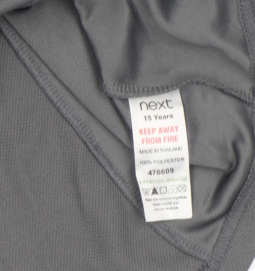 Next Boys Grey Long Sleeve Sports Top 15 Years Polyester Activewear