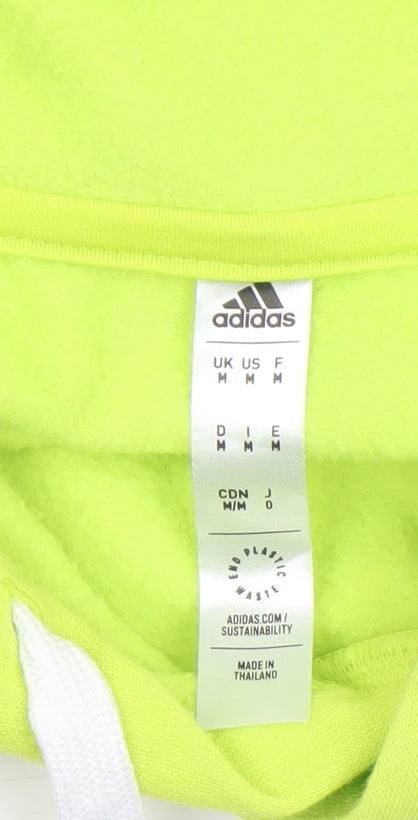 Adidas Men's Yellow Pullover Hoodie Size M Regular Fit Fleece