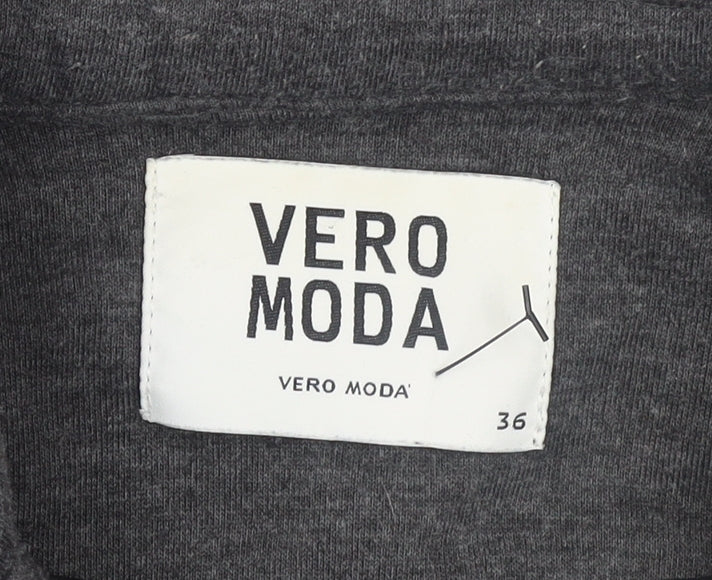Vero Moda Women’s Grey Knit Blazer Jacket Size 8 Slim Fit Tailored