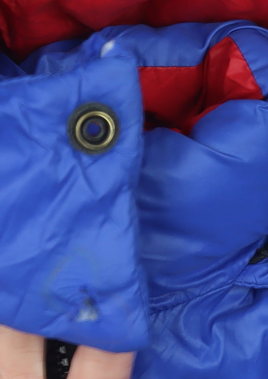 Diesel Boys Blue & Black Colourblock Hooded Puffer Jacket 2 Years