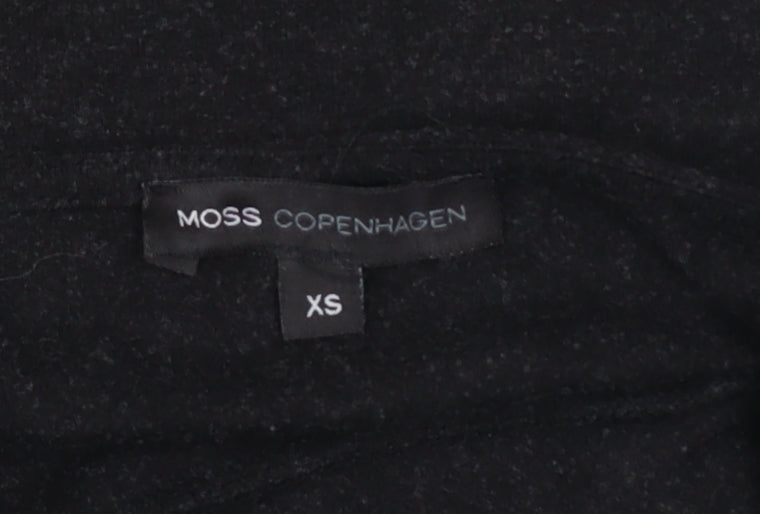 Moss Copenhagen Womens Black XS Bodycon Wool Blend Long Sleeve Dress