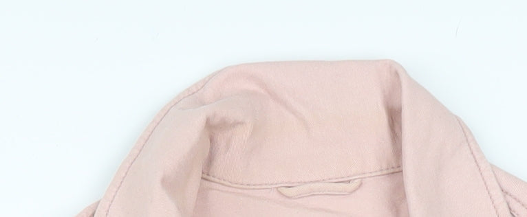 Old Navy Women Pink Cotton Blend Biker Jacket Size M
