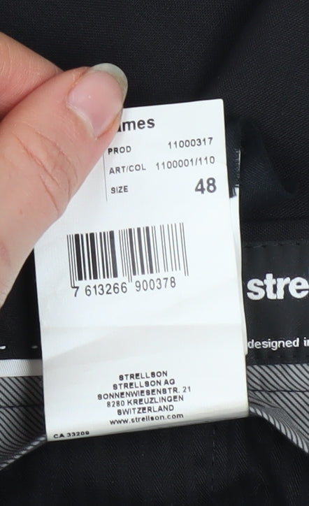 Strellson Men’s Black Regular Fit Dress Pants Size M Business Trousers