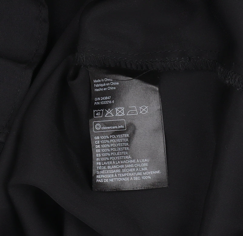 H&M Women’s Black Ruffle Neck Long Sleeve Polyester Blouse Size 12