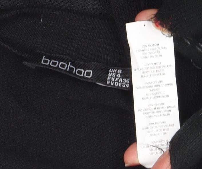 Boohoo Women Black Size 8 Long Sleeve Bodycon Midi Dress
