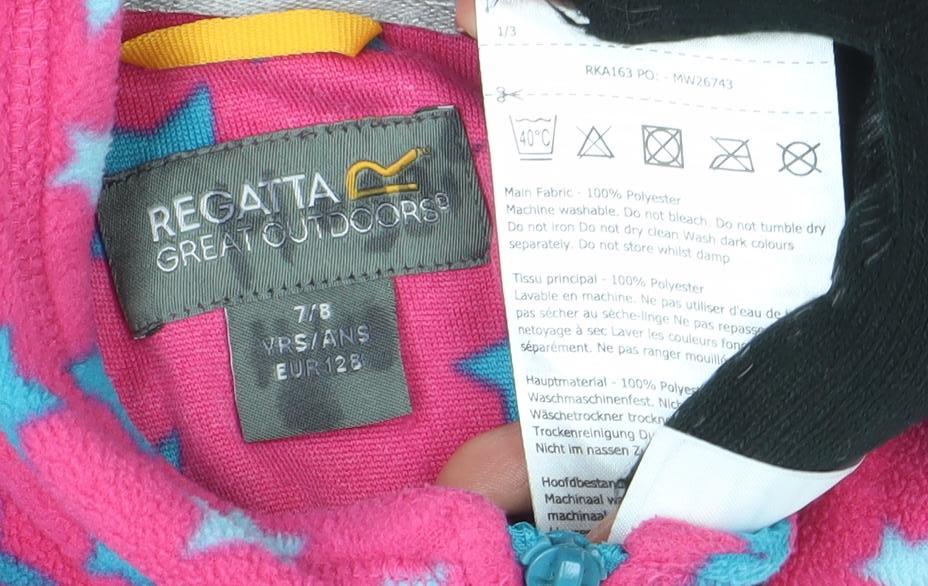 Regatta Girls Pink Star Fleece 1/2 Zip Sweatshirt - 7 Years