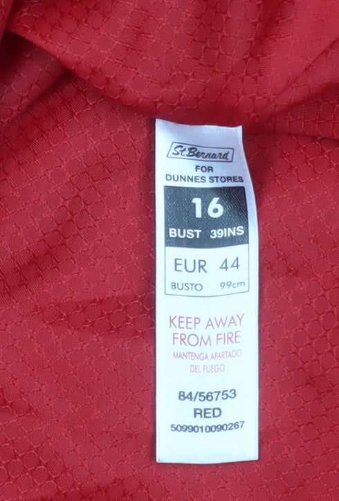 St Bernard Red Women's Blazer Coat Size 16 Classic Buttoned