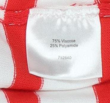Adia Women Red White Striped Long Knit Coatigan Size L