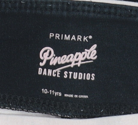 Pineapple Girls Black & Pink Ankle Leggings 10-11 Years Dance Activewear
