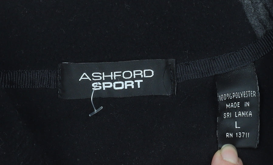 Ashford Sport Men’s Black Fleece 1/4 Zip Pullover Sweatshirt L