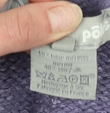 Pôles Women's Purple Merino Wool Silk Sleeveless Knit Vest M