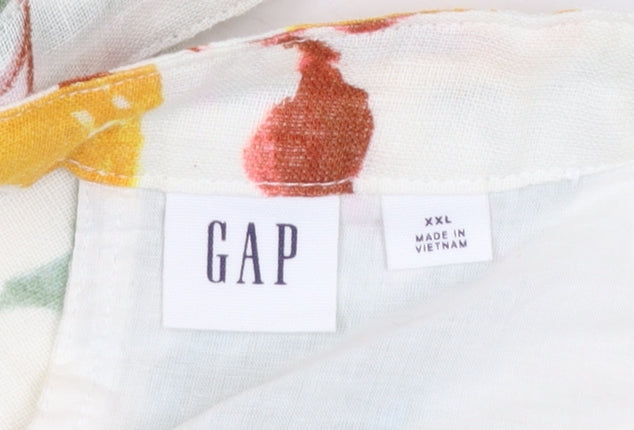 GAP Women’s Multicoloured Floral Cotton Slip Dress 2XL Summer