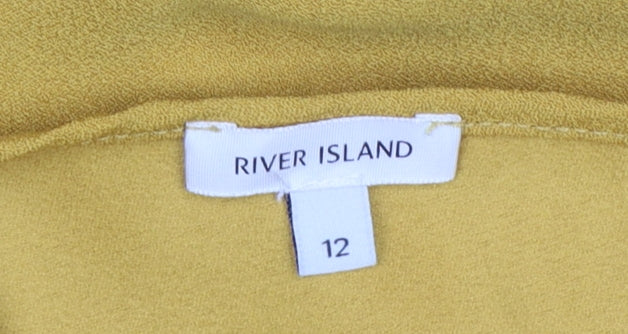 River Island Womens Yellow V-Neck Camisole Tank Top Size 12