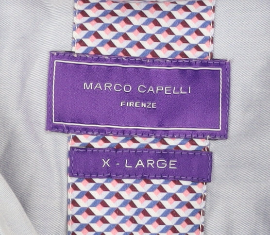 Marco Capelli Men's Blue XL Cotton Formal Dress Shirt