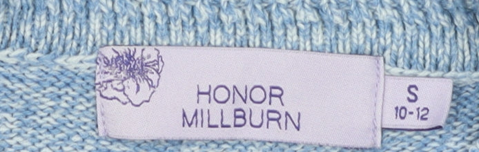 Honor Millburn Women's Blue Acrylic Cable Knit Jumper Size S