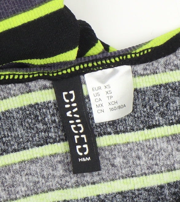 H&M Divided Women’s Multicoloured XS Ruched Striped Tank Dress
