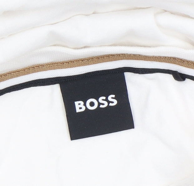 BOSS Men’s White 2XL Regular Fit Crew Neck Cotton T-Shirt