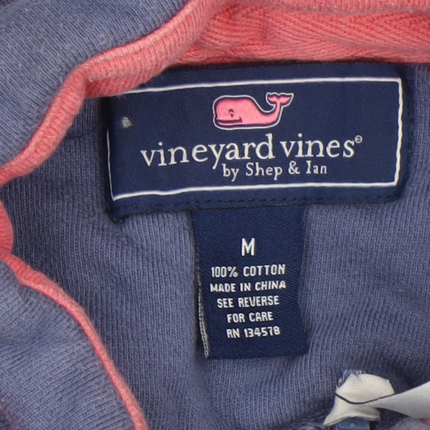 Vineyard Vines Men's Blue Striped 1/2 Zip Cotton Sweatshirt M