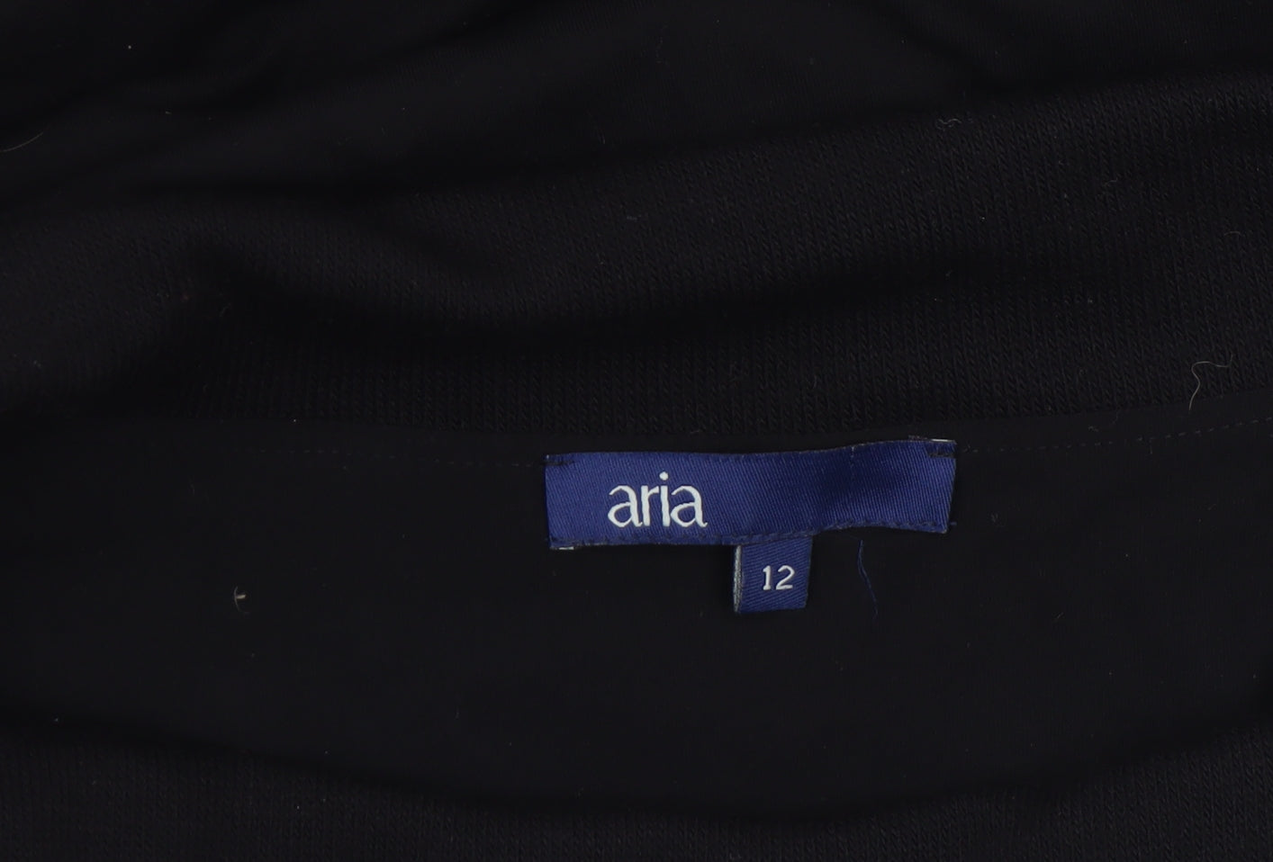 Aria Women Black Knee Length Shift Dress Size 12 Sleeveless Stretch