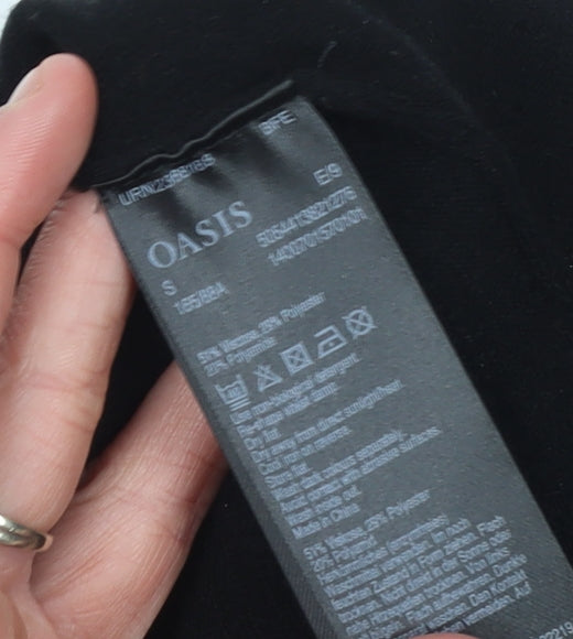 Oasis Women's Black Crew Neck Long Sleeve Pullover Jumper Size S