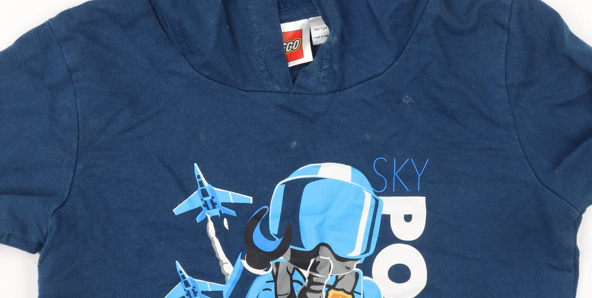 LEGO Boys Blue Sky Police Pullover Hoodie 3-4 Years Cotton