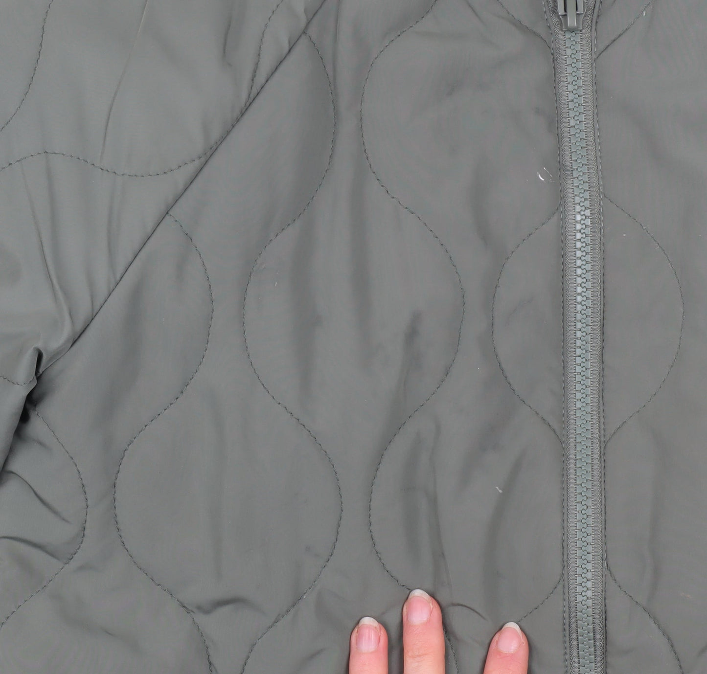 Dunnes Womens Green Quilted Mid-Length Zip Jacket XS