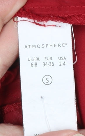 Atmosphere Women's Red Parka Jacket Hooded Lightweight S