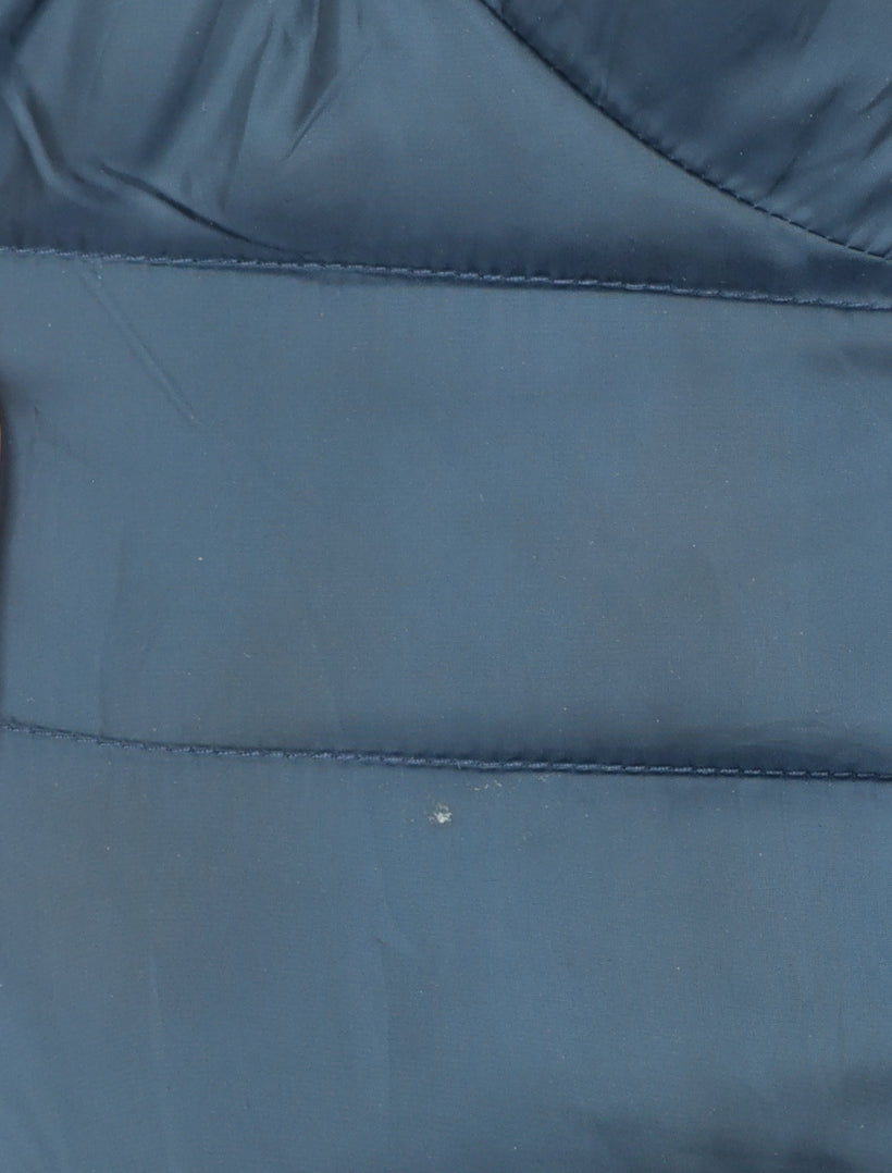 Janina Womens Blue Puffer Jacket Size 12 Quilted Mid-Length Zip Coat