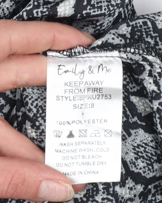 Emily & Me Women’s Grey Animal Print Shirt Dress Size 8