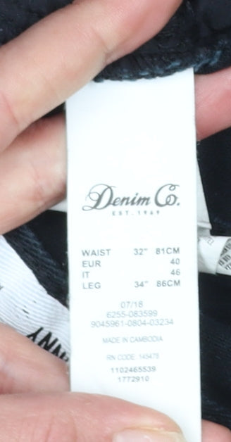 Denim Co. Men's Black Skinny Jeans W32 L34 Cotton Stretch