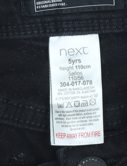 Next Boys Black Skinny Jeans Age 5 Years Cotton Stretch Denim