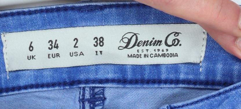 Denim Co. Women Blue Skinny Jeans Size 6 Slim Fit Stretch Denim