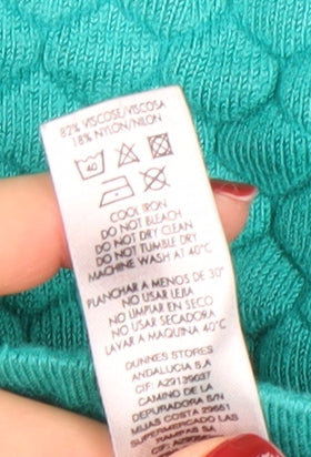 Gallery Women's Green Crew Neck Knit Pullover Jumper XS
