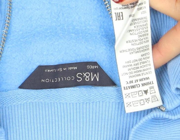 Marks and Spencer Women Blue Size 14 T-Shirt Dress with Zip Neck
