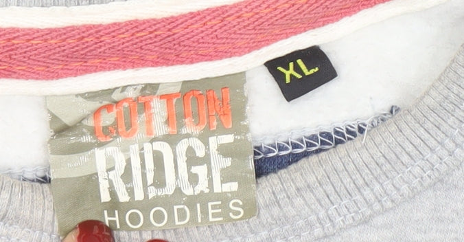 Cotton Ridge Men's Grey XL Crew Neck University Graphic Sweatshirt