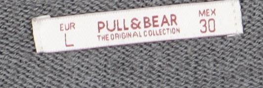 Pull&Bear Women Grey Crew Neck Long Sleeve Pullover Jumper Size 12