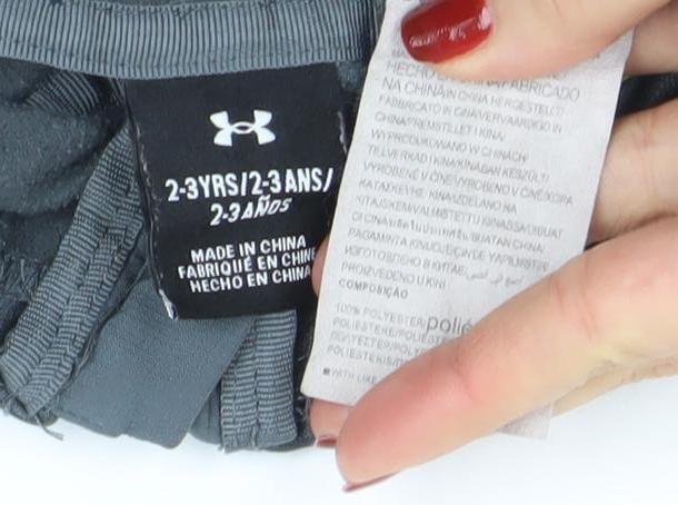 Under Armour Boys Grey Full Zip Hoodie 2-3 Years Hooded Sweatshirt