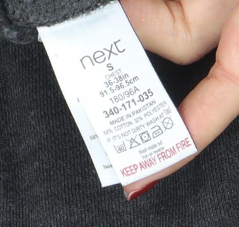 Next Men's Grey Full Zip Hoodie Size S Regular Fit