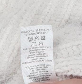 Gallery Women Ivory High Neck Knit Pullover Jumper Size 14