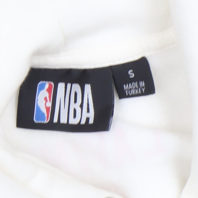 NBA Men's White Chicago Bulls Hoodie Small Pullover Fleece