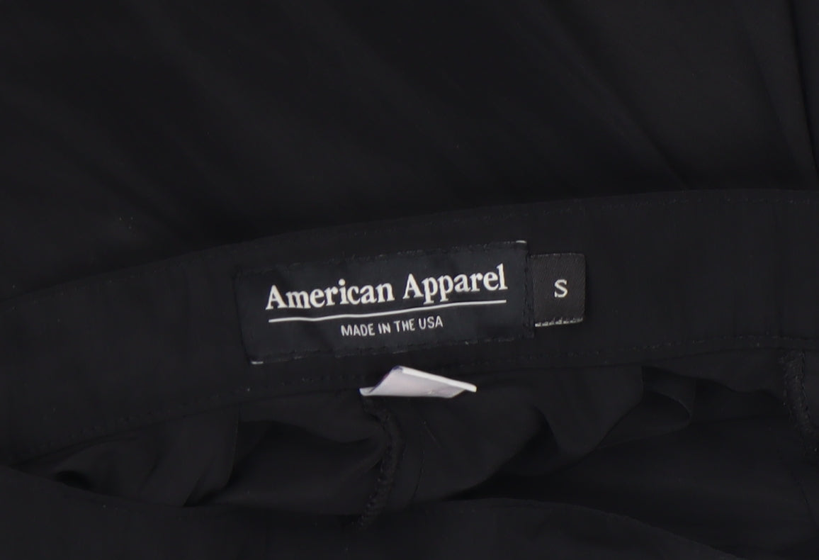 American Apparel Women's Black Pleated A-Line Knee Length Skirt Size S