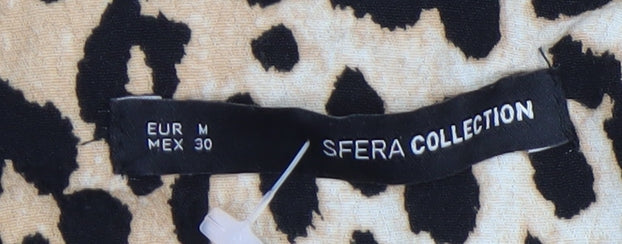 Sfera Women Beige Leopard Print Midi Wrap Dress Size 12