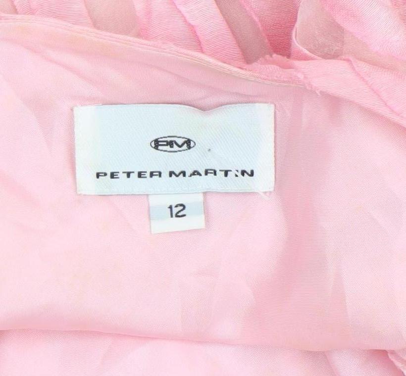 Peter Martin Women’s Pink Long Slip Dress Size 12 Linen Blend