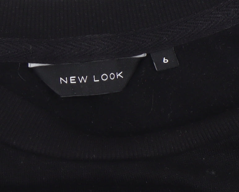 New Look Women Black LA Cropped Sweatshirt Size 6